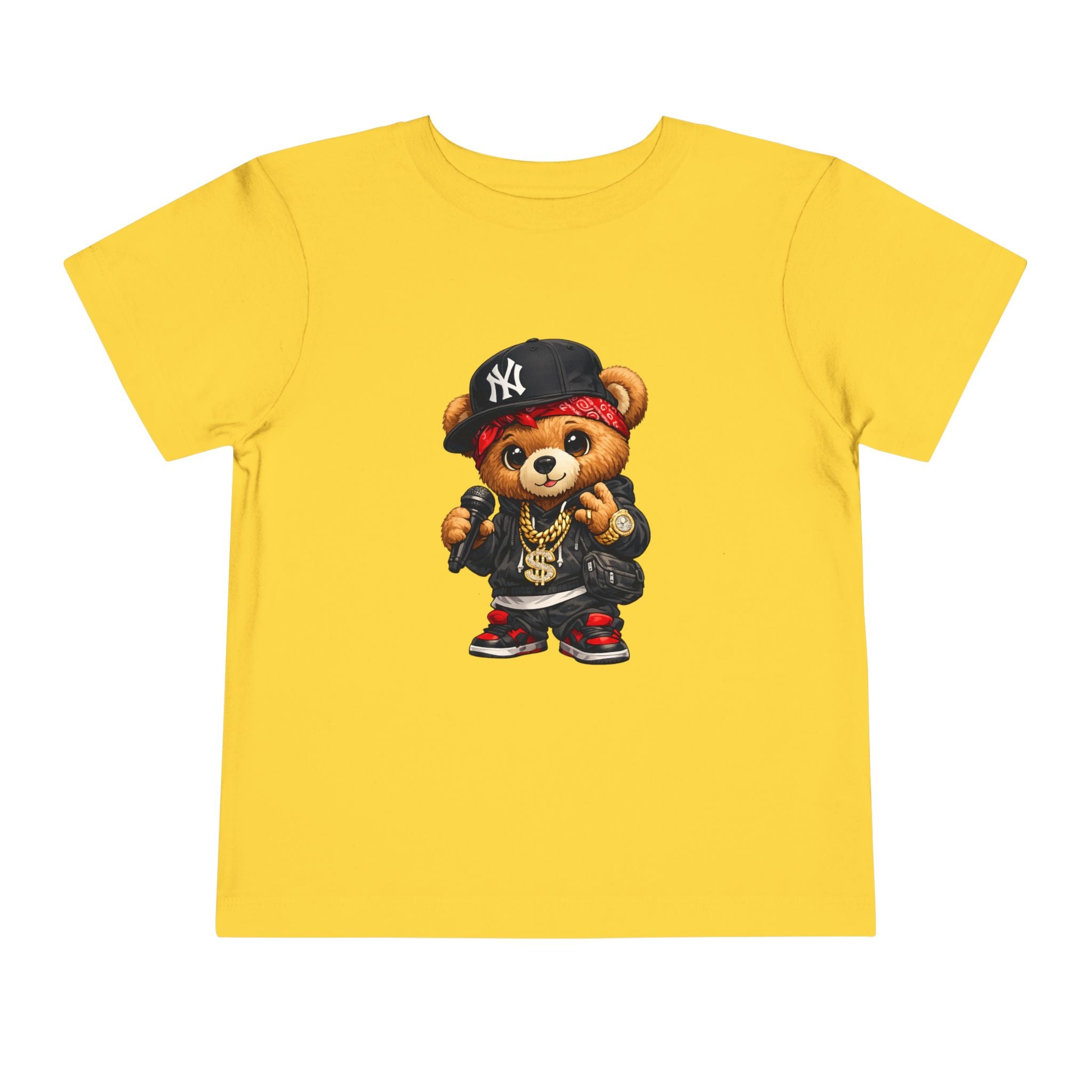 Hip Hop Teddy Toddler Tee — Cute Rapper Bear Graphic Shirt
