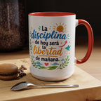 Inspirational Ceramic Mug — “The Discipline of Today Will Be the Freedom of Tomorrow,” Motivational Coffee Cup Available in 11 oz and 15 oz, Ideal Gift for Students, Teachers and Office Desks,...