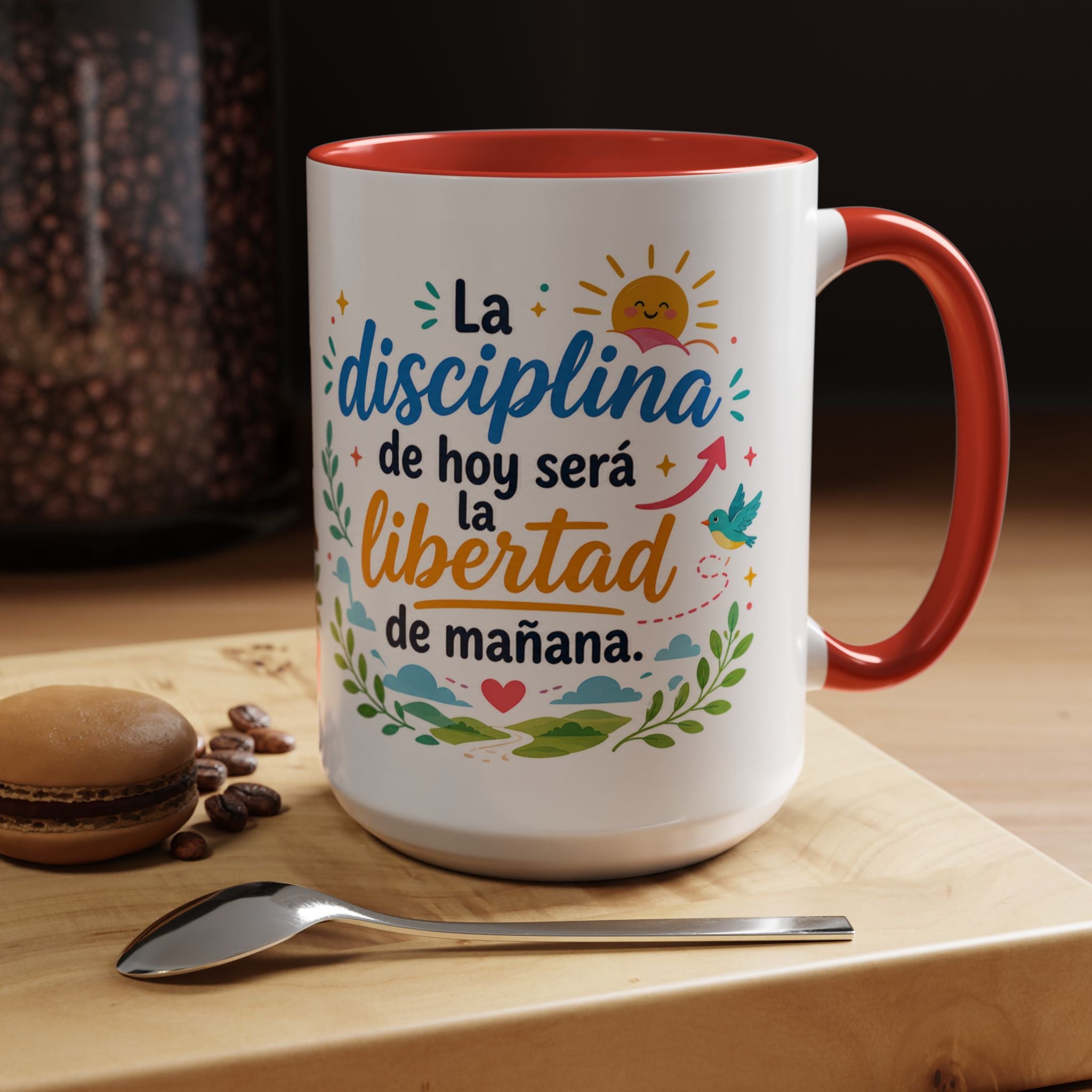 Inspirational Ceramic Mug — “The Discipline of Today Will Be the Freedom of Tomorrow,” Motivational Coffee Cup Available in 11 oz and 15 oz, Ideal Gift for Students, Teachers and Office Desks,...