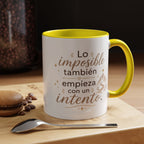Taza de Cerámica Inspiradora — "Incluso lo imposible comienza con un intento", Taza Motivacional Disponible en 11 oz y 15 oz, Disponible en Múltiples Colores, Regalo Ideal para Emprendedores, Estudiantes y...
