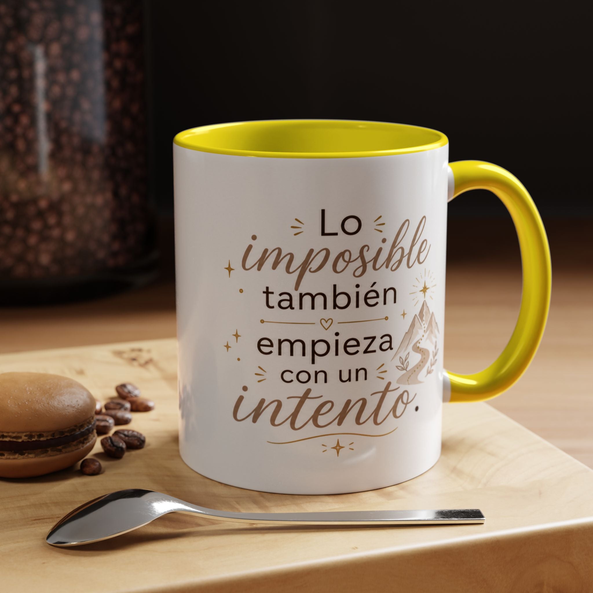 Taza de Cerámica Inspiradora — "Incluso lo imposible comienza con un intento", Taza Motivacional Disponible en 11 oz y 15 oz, Disponible en Múltiples Colores, Regalo Ideal para Emprendedores, Estudiantes y...