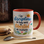 Inspirational Ceramic Mug — “The Discipline of Today Will Be the Freedom of Tomorrow,” Motivational Coffee Cup Available in 11 oz and 15 oz, Ideal Gift for Students, Teachers and Office Desks,...
