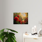 Red Roses at Sunrise Acrylic Wall Art Panel — Elegant Floral Wall Art, Romantic Decor for Living Room, Bedroom or Office, Available in 14" x 11" and 20" x 16", Shipping Included in the Price