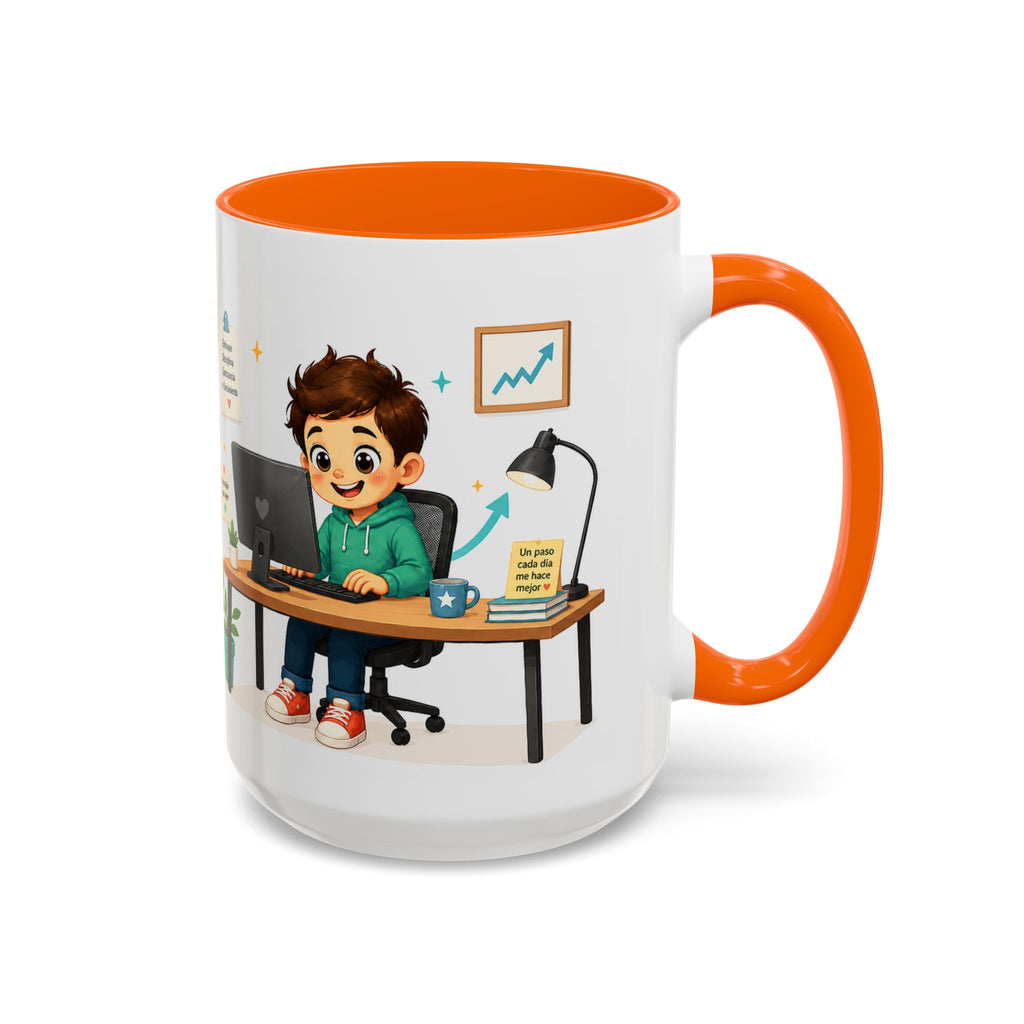 Taza de cerámica inspiradora para niños — "No busco ser perfecto, busco ser mejor que ayer", taza motivacional disponible en 11 y 15 oz, varios colores, regalo para hombres, niños y...