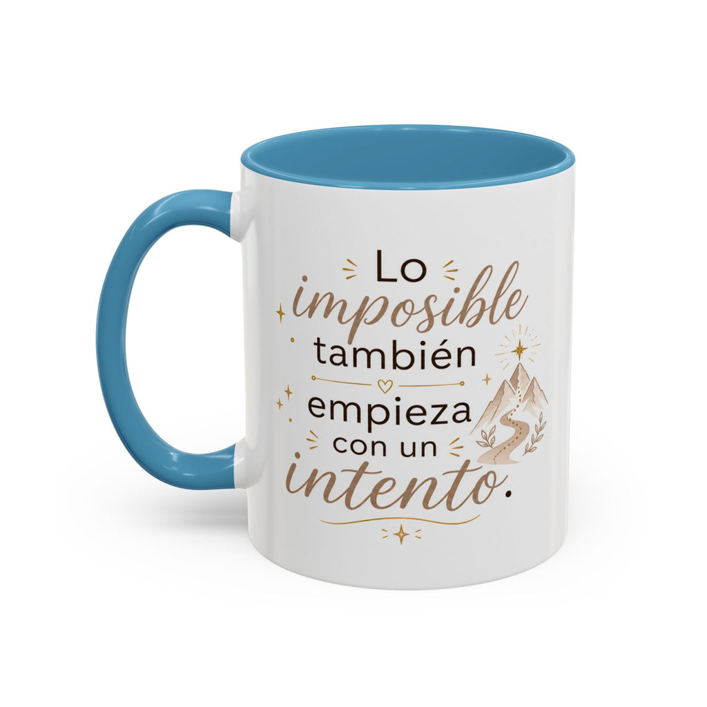Taza de Cerámica Inspiradora — "Incluso lo imposible comienza con un intento", Taza Motivacional Disponible en 11 oz y 15 oz, Disponible en Múltiples Colores, Regalo Ideal para Emprendedores, Estudiantes y...