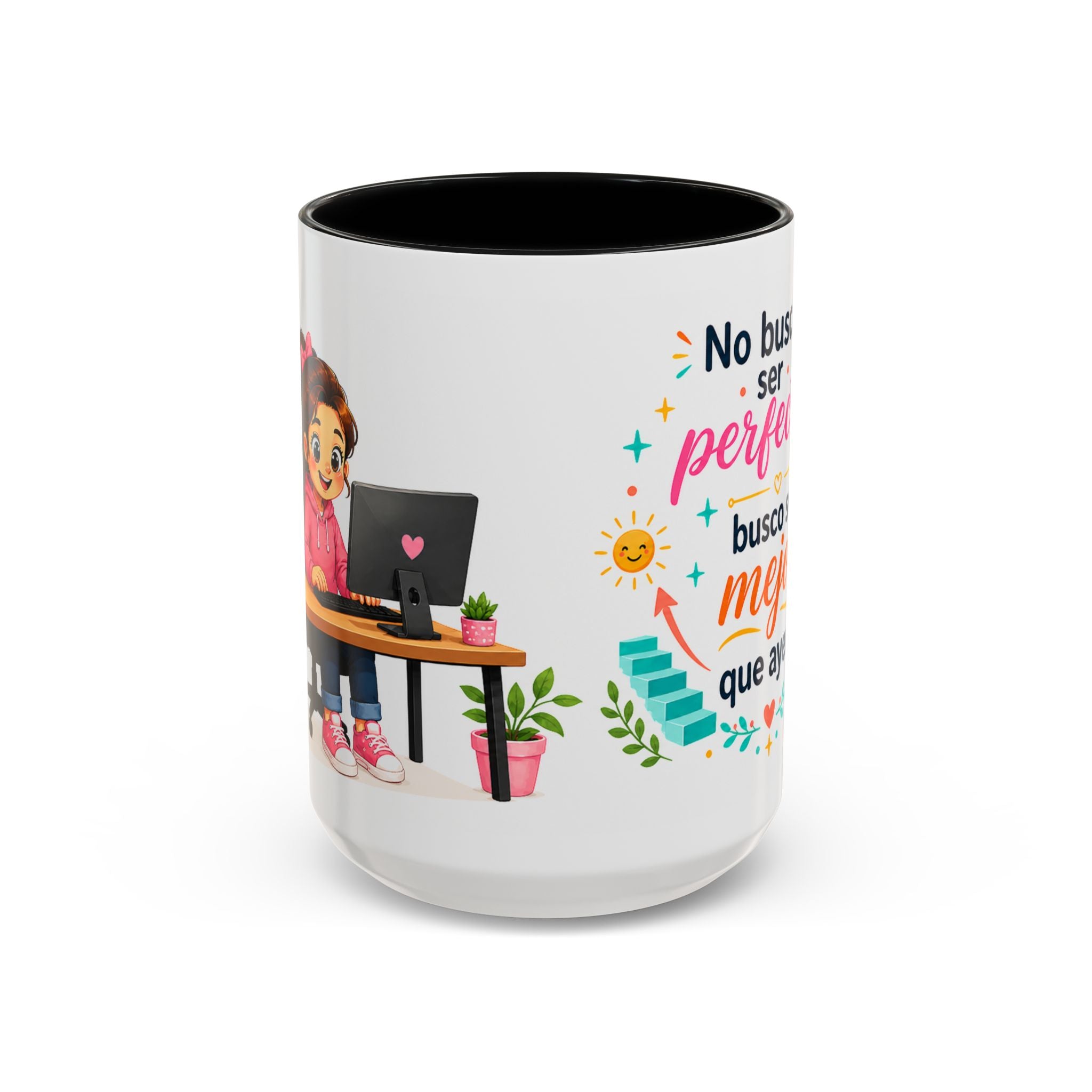 Inspirational Ceramic Mug for Girls — “Better Than Yesterday” Motivational Quote Cup, Available in 11 oz and 15 oz, Multiple Colors, Gift for Women and Students, Shipping Included