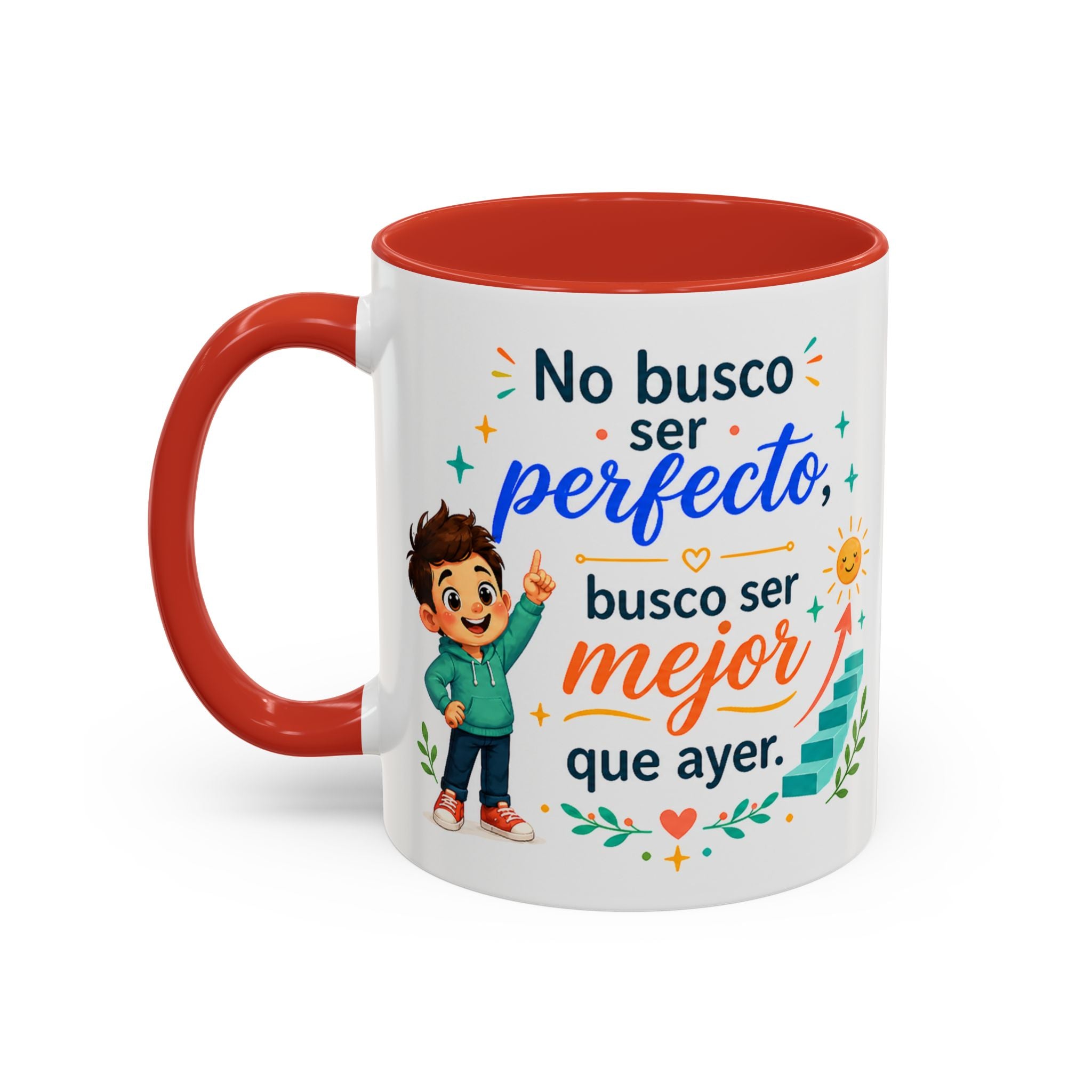 Inspirational Ceramic Mug for Boys — “I’m Not Looking to Be Perfect, I’m Looking to Be Better Than Yesterday,” Motivational Mug Available in 11 oz and 15 oz, Multiple Colors, Gift for Men, Boys, and...