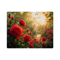 Red Roses at Sunrise Acrylic Wall Art Panel — Elegant Floral Wall Art, Romantic Decor for Living Room, Bedroom or Office, Available in 14" x 11" and 20" x 16", Shipping Included in the Price