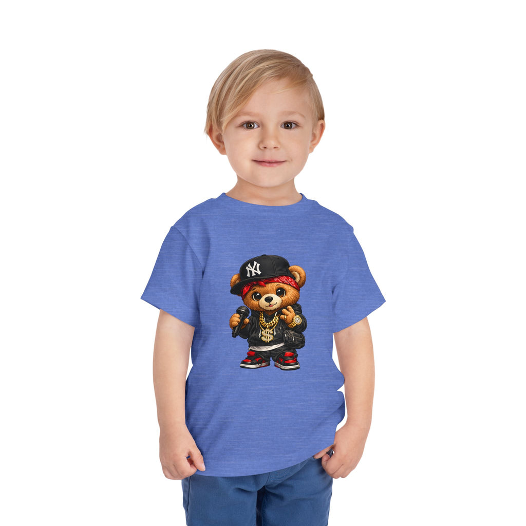 Hip Hop Teddy Toddler Tee — Cute Rapper Bear Graphic Shirt