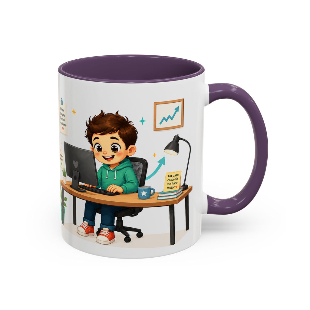 Taza de cerámica inspiradora para niños — "No busco ser perfecto, busco ser mejor que ayer", taza motivacional disponible en 11 y 15 oz, varios colores, regalo para hombres, niños y...