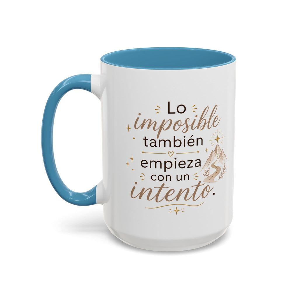 Taza de Cerámica Inspiradora — "Incluso lo imposible comienza con un intento", Taza Motivacional Disponible en 11 oz y 15 oz, Disponible en Múltiples Colores, Regalo Ideal para Emprendedores, Estudiantes y...