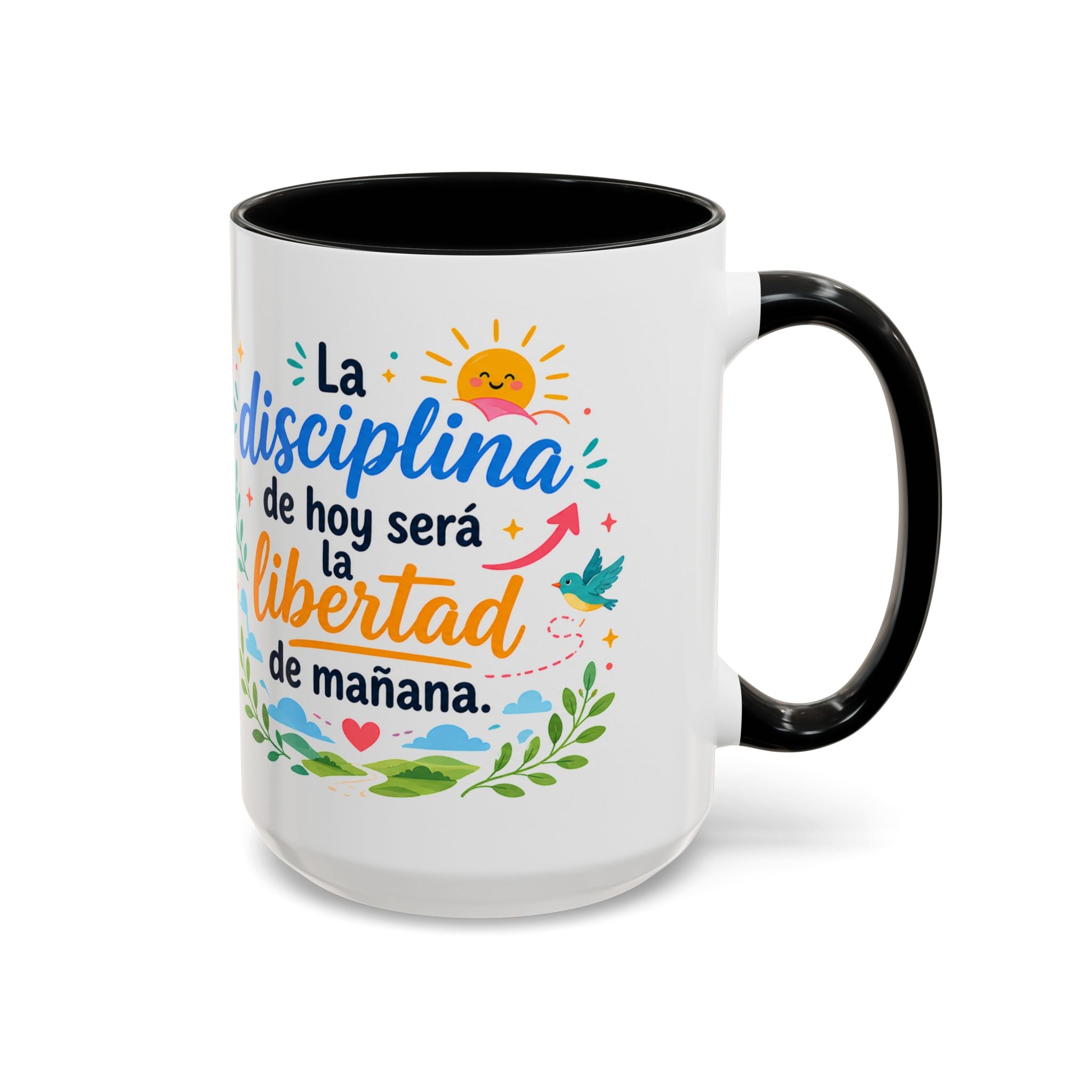 Inspirational Ceramic Mug — “The Discipline of Today Will Be the Freedom of Tomorrow,” Motivational Coffee Cup Available in 11 oz and 15 oz, Ideal Gift for Students, Teachers and Office Desks,...