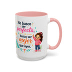 Taza de cerámica inspiradora para niñas — Taza con cita motivadora "Mejor que ayer", disponible en 11 oz y 15 oz, varios colores, regalo para mujeres y estudiantes, envío incluido