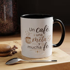 Inspirational Ceramic Mug — “A Coffee, a Goal, and a Lot of Faith,” Motivational Mug Available in 11 oz and 15 oz, Multiple Colors, Gift for Dreamers, Entrepreneurs, and Coffee Lovers, Shipping...