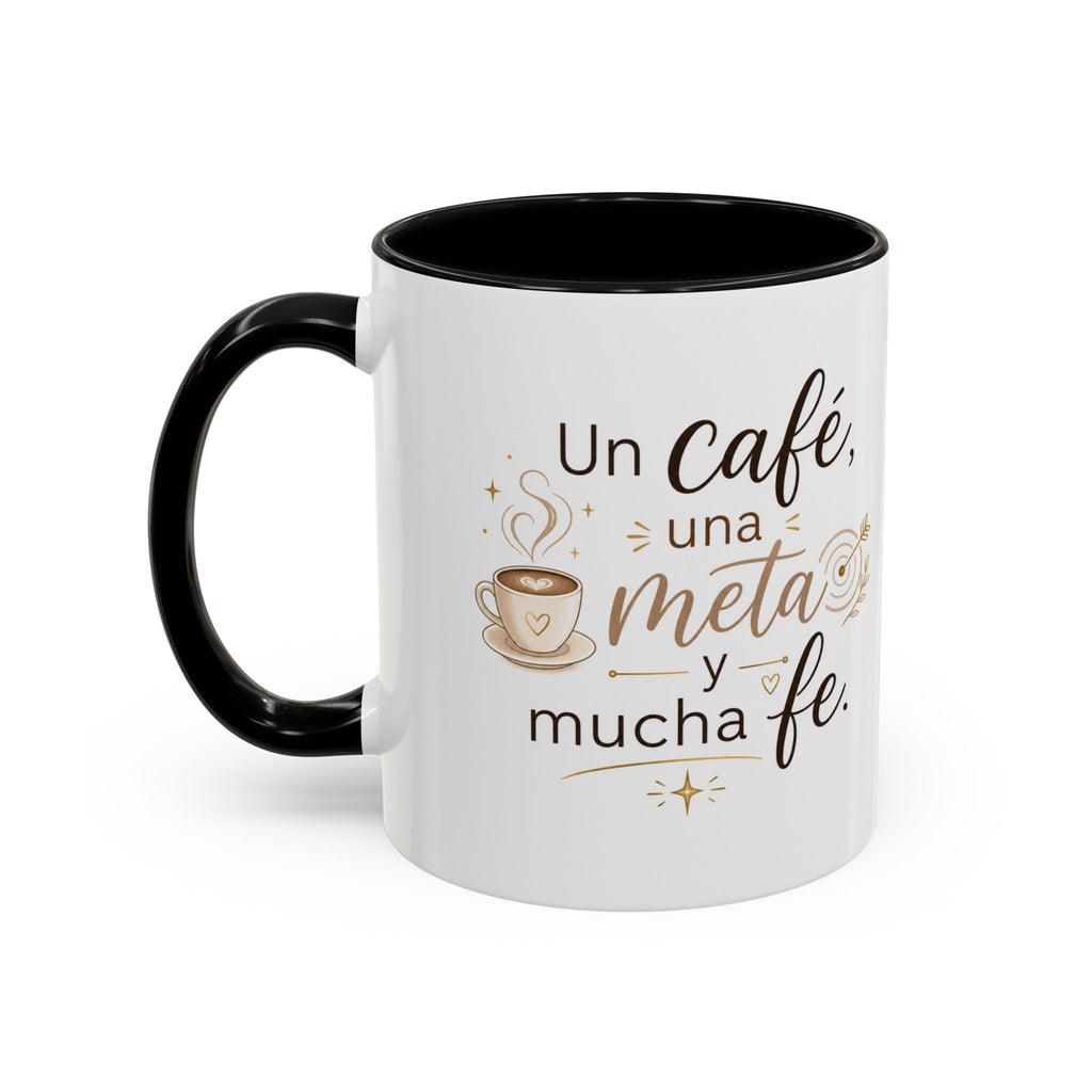 Inspirational Ceramic Mug — “A Coffee, a Goal, and a Lot of Faith,” Motivational Mug Available in 11 oz and 15 oz, Multiple Colors, Gift for Dreamers, Entrepreneurs, and Coffee Lovers, Shipping...