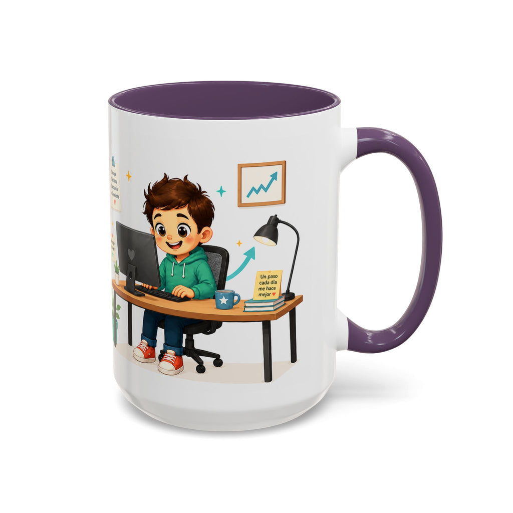 Taza de cerámica inspiradora para niños — "No busco ser perfecto, busco ser mejor que ayer", taza motivacional disponible en 11 y 15 oz, varios colores, regalo para hombres, niños y...