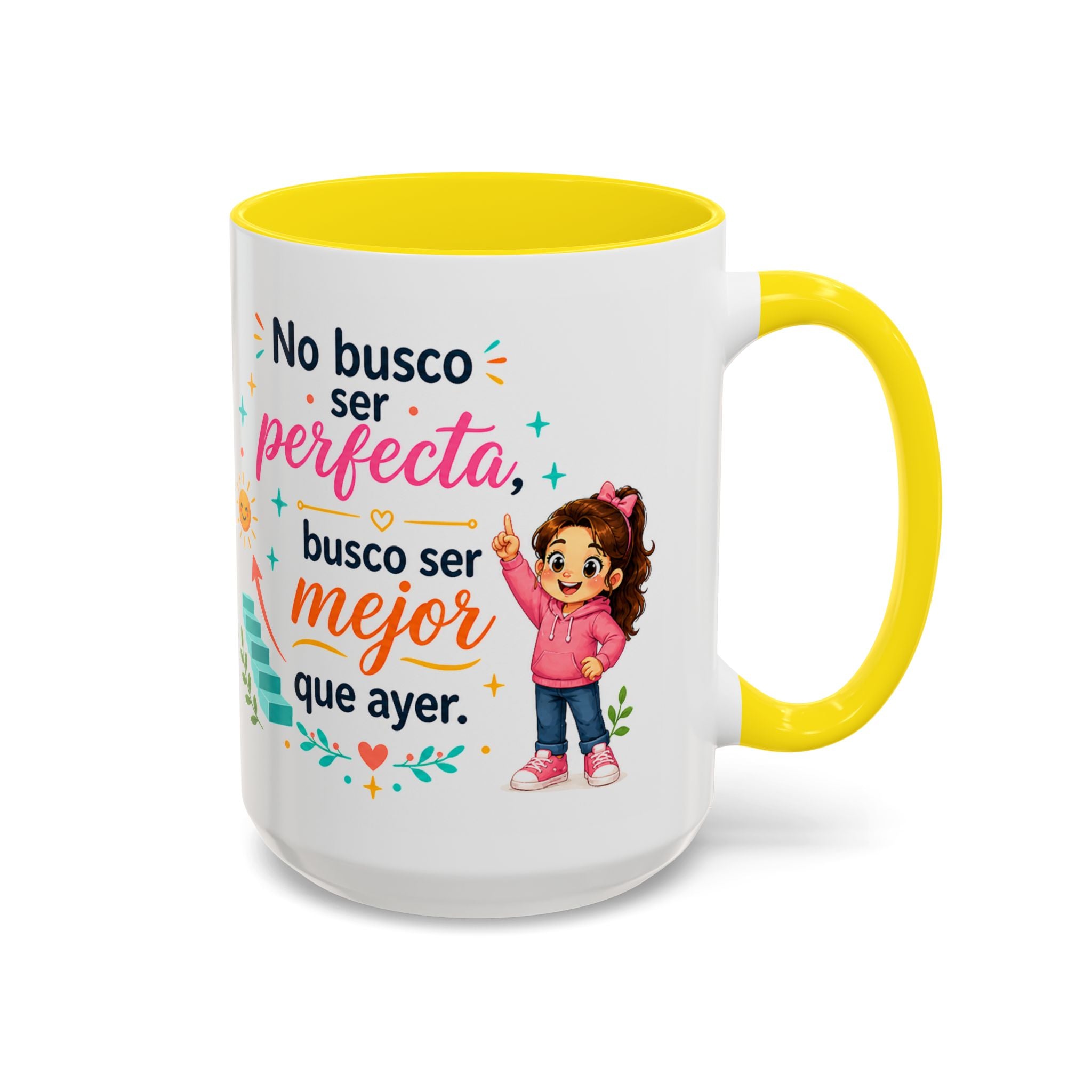 Taza de cerámica inspiradora para niñas — Taza con cita motivadora "Mejor que ayer", disponible en 11 oz y 15 oz, varios colores, regalo para mujeres y estudiantes, envío incluido