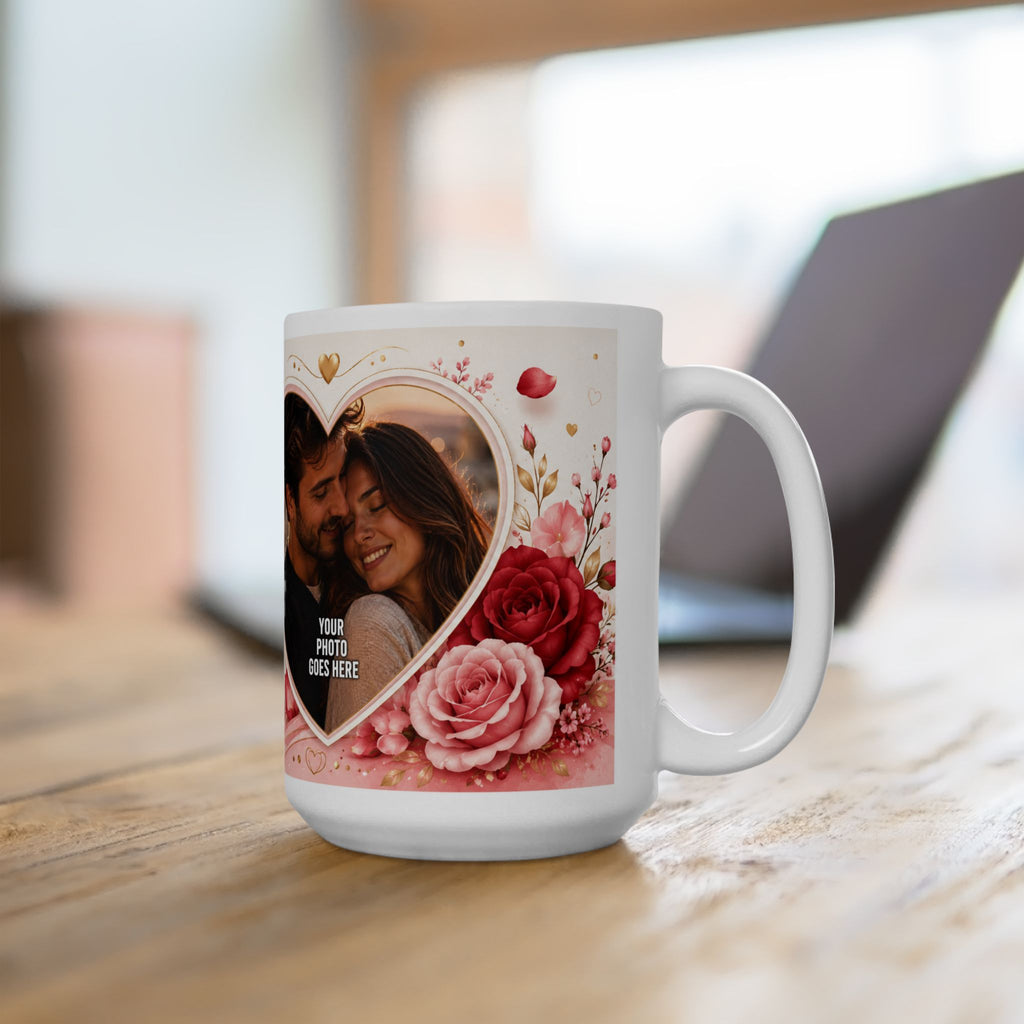 Taza de cerámica personalizada con foto y texto — Añade tu nombre, frase o mensaje especial, disponible en 11 oz y 15 oz, regalo perfecto para parejas, familia y recuerdos, envío incluido
