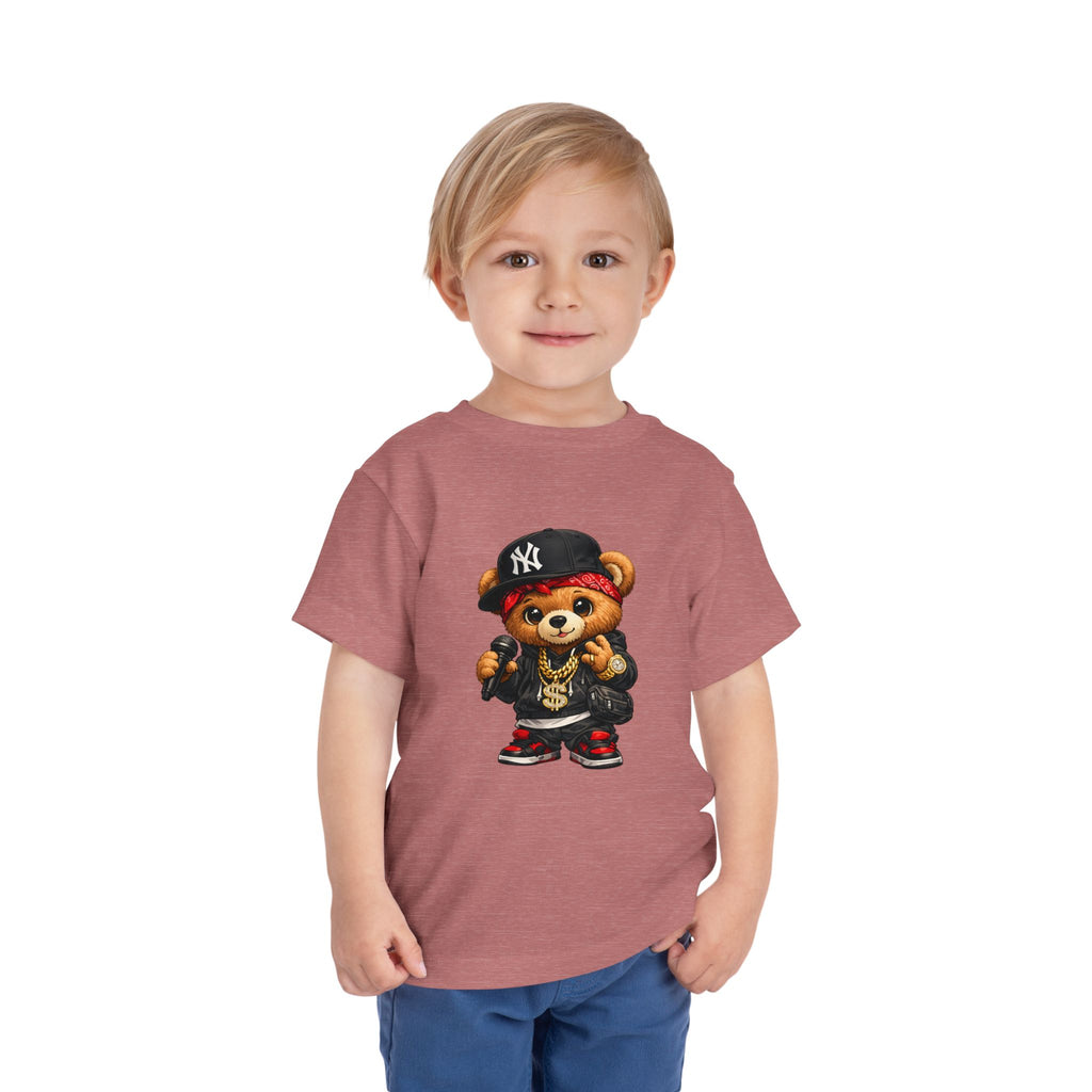 Hip Hop Teddy Toddler Tee — Cute Rapper Bear Graphic Shirt