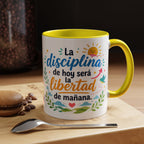 Inspirational Ceramic Mug — “The Discipline of Today Will Be the Freedom of Tomorrow,” Motivational Coffee Cup Available in 11 oz and 15 oz, Ideal Gift for Students, Teachers and Office Desks,...