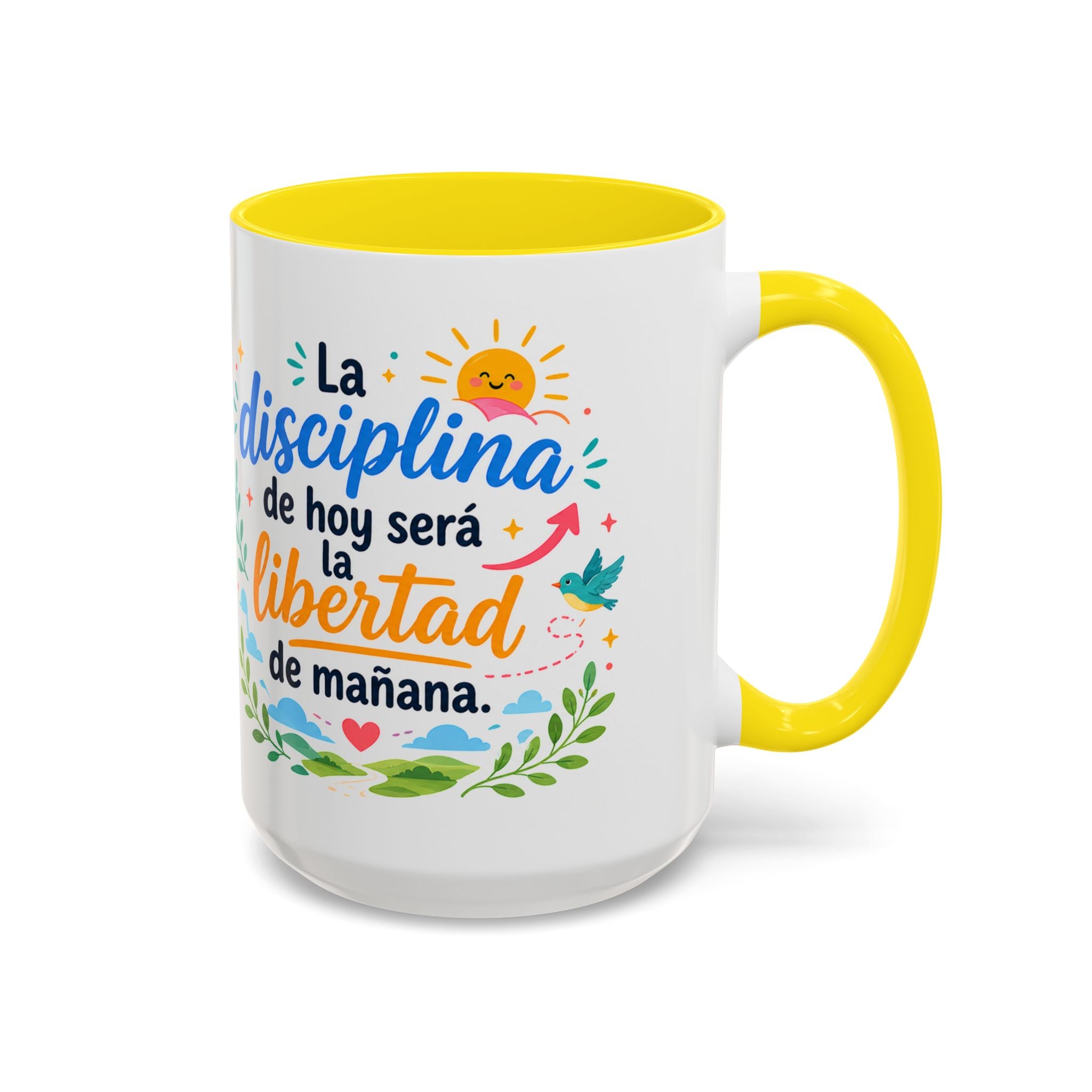 Inspirational Ceramic Mug — “The Discipline of Today Will Be the Freedom of Tomorrow,” Motivational Coffee Cup Available in 11 oz and 15 oz, Ideal Gift for Students, Teachers and Office Desks,...