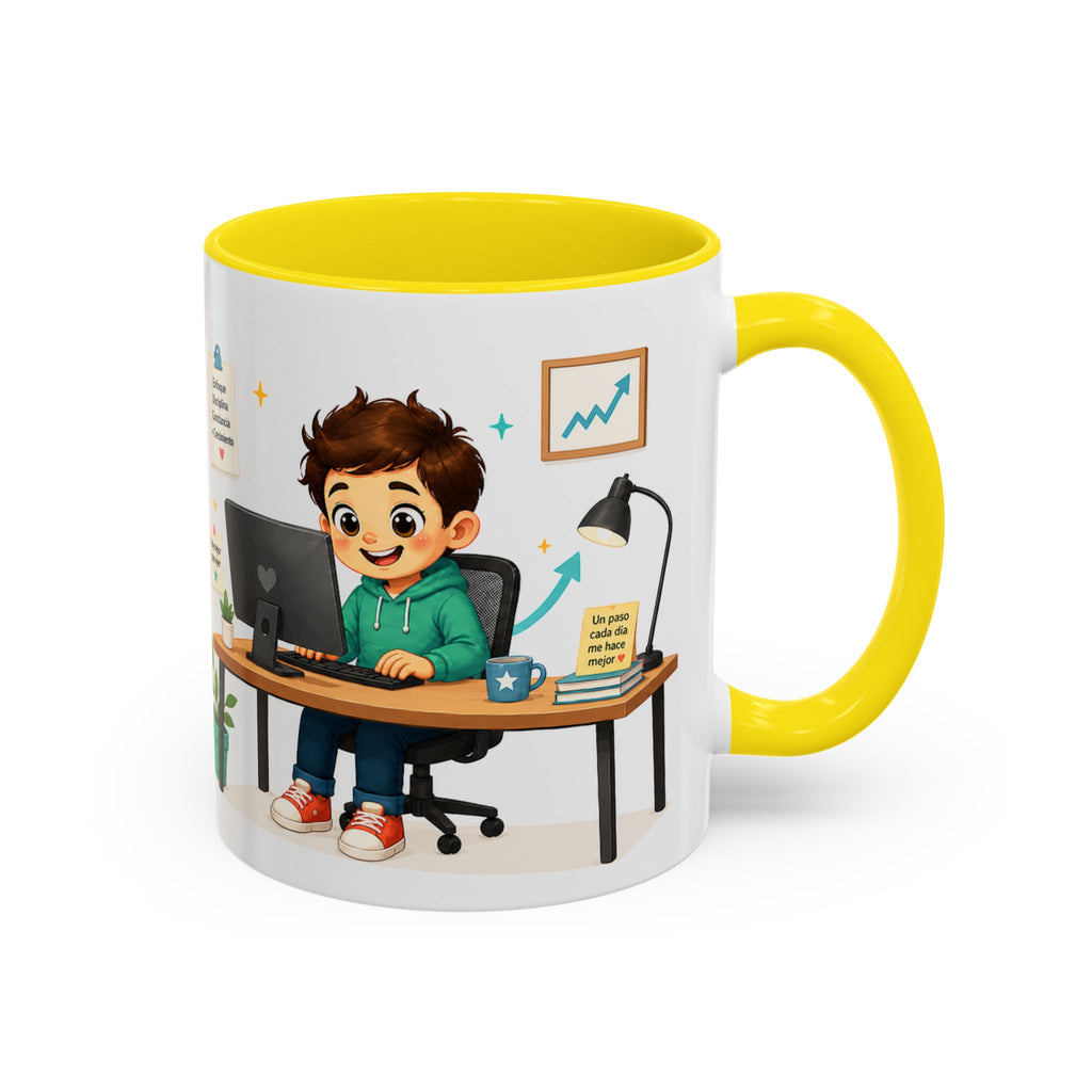 Taza de cerámica inspiradora para niños — "No busco ser perfecto, busco ser mejor que ayer", taza motivacional disponible en 11 y 15 oz, varios colores, regalo para hombres, niños y...