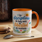 Inspirational Ceramic Mug — “The Discipline of Today Will Be the Freedom of Tomorrow,” Motivational Coffee Cup Available in 11 oz and 15 oz, Ideal Gift for Students, Teachers and Office Desks,...