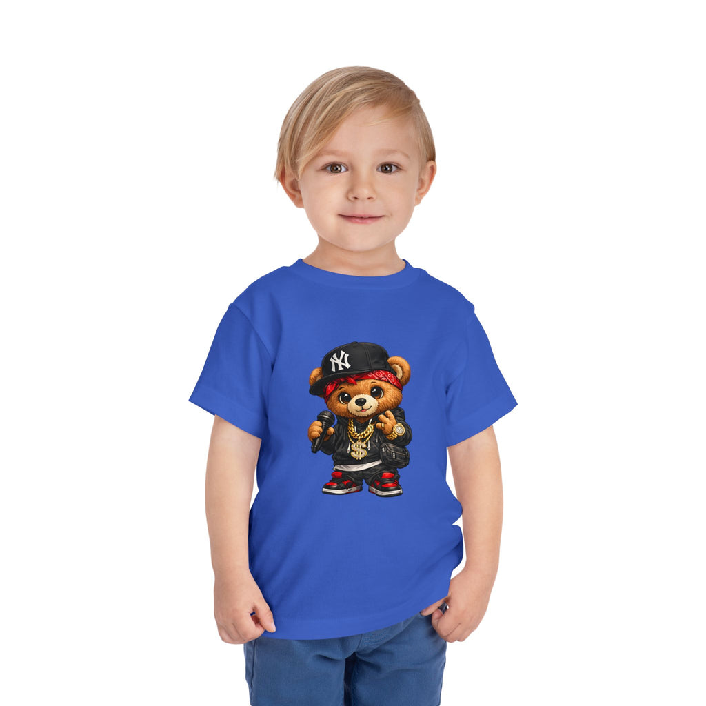 Hip Hop Teddy Toddler Tee — Cute Rapper Bear Graphic Shirt