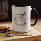 Inspirational Ceramic Mug — “A Coffee, a Goal, and a Lot of Faith,” Motivational Mug Available in 11 oz and 15 oz, Multiple Colors, Gift for Dreamers, Entrepreneurs, and Coffee Lovers, Shipping...