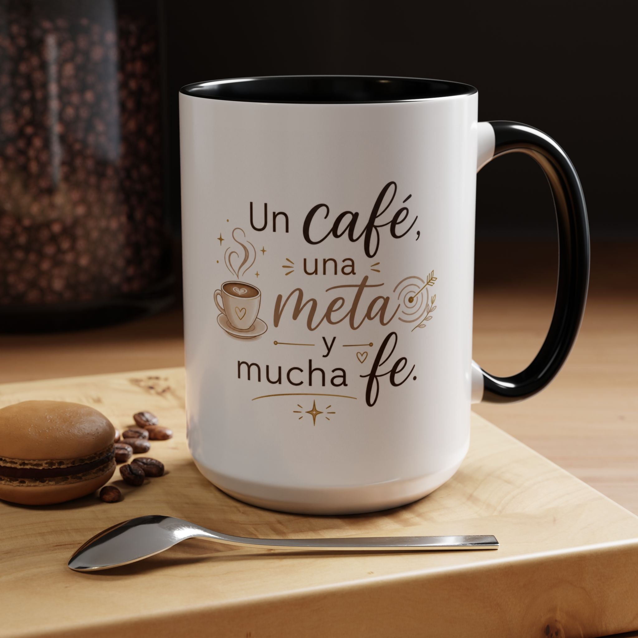 Inspirational Ceramic Mug — “A Coffee, a Goal, and a Lot of Faith,” Motivational Mug Available in 11 oz and 15 oz, Multiple Colors, Gift for Dreamers, Entrepreneurs, and Coffee Lovers, Shipping...