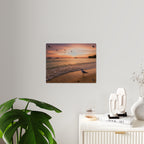 Sunset Seagull Beach Acrylic Wall Art Panel, Coastal Ocean Sunset Photography Décor, Premium Acrylic Print for Beach House, Available in 14x11 and 20x16, Shipping Included