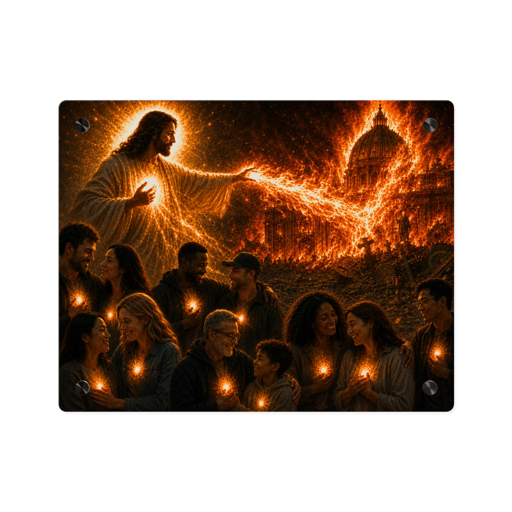 “Light of Christ” Acrylic Wall Art Panel — Illuminated Spiritual Art with a Scene of Faith and Hope, Religious Decor for Living Room, Bedroom or Office, Available in 14" x 11" and 20" x 16", Shipping...