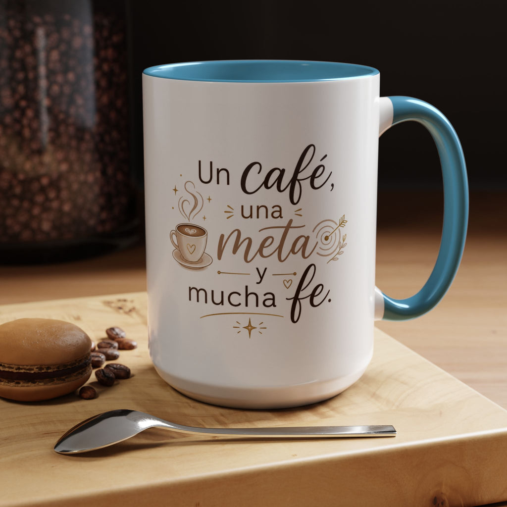 Inspirational Ceramic Mug — “A Coffee, a Goal, and a Lot of Faith,” Motivational Mug Available in 11 oz and 15 oz, Multiple Colors, Gift for Dreamers, Entrepreneurs, and Coffee Lovers, Shipping...