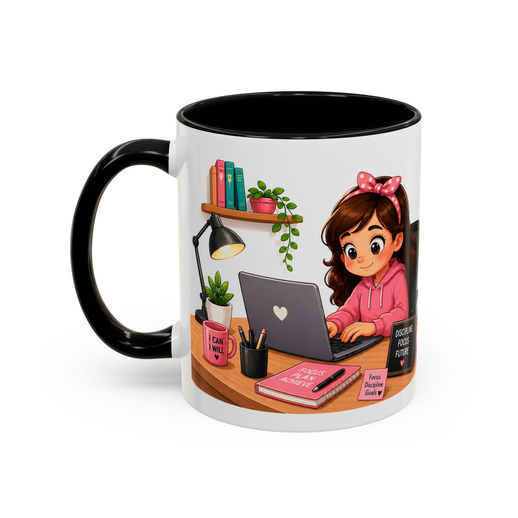 Inspirational Ceramic Mug in English — “The Discipline of Today Will Be the Freedom of Tomorrow,” Motivational Mug Available in 11 oz and 15 oz, Multiple Colors Available, Ideal Gift for Students,...
