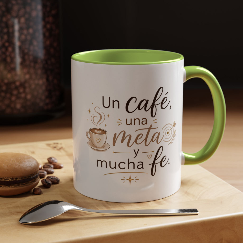 Inspirational Ceramic Mug — “A Coffee, a Goal, and a Lot of Faith,” Motivational Mug Available in 11 oz and 15 oz, Multiple Colors, Gift for Dreamers, Entrepreneurs, and Coffee Lovers, Shipping...