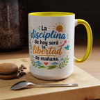 Inspirational Ceramic Mug — “The Discipline of Today Will Be the Freedom of Tomorrow,” Motivational Coffee Cup Available in 11 oz and 15 oz, Ideal Gift for Students, Teachers and Office Desks,...