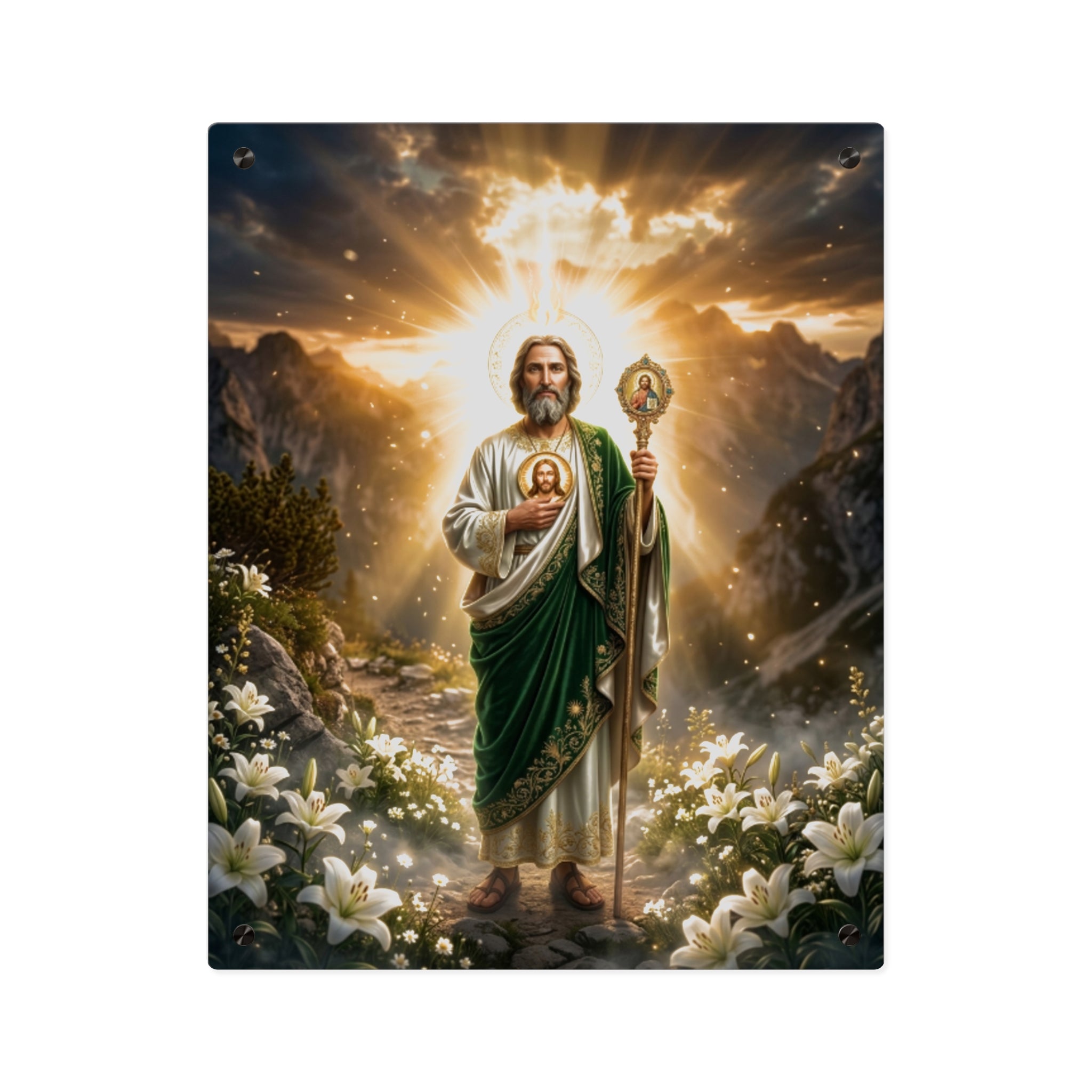 Saint Jude Thaddeus Acrylic Wall Art, Catholic Religious Home Décor, Available in 11"x14" and 16"x20", Shipping Included