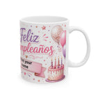 Personalized Ceramic Birthday Mug with Photo and Name — “Happy Birthday” Design, Available in 11 oz and 15 oz, Ideal Gift for Women, Friend, Mom, Wife, or Daughter, Shipping Included in the Price...