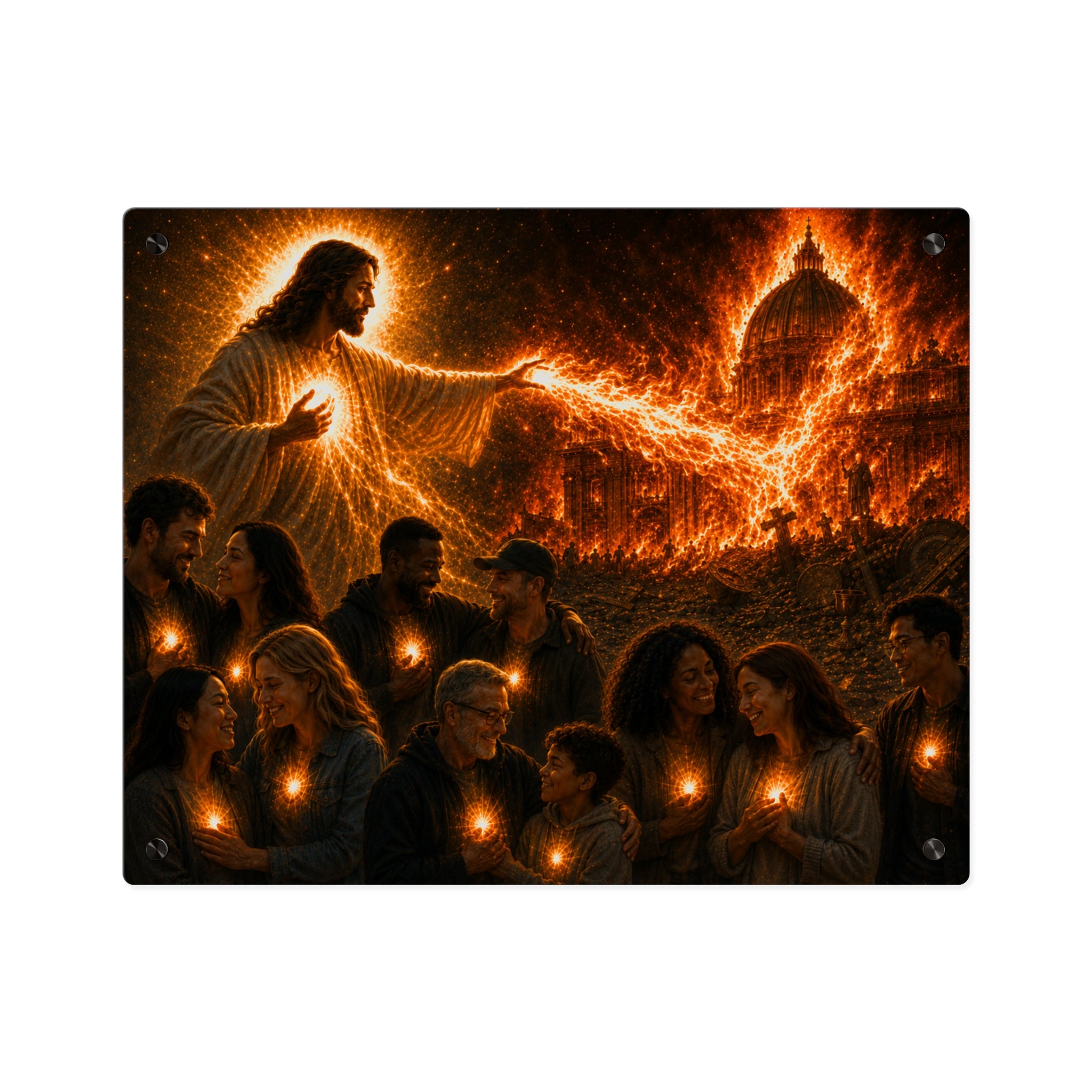 “Light of Christ” Acrylic Wall Art Panel — Illuminated Spiritual Art with a Scene of Faith and Hope, Religious Decor for Living Room, Bedroom or Office, Available in 14" x 11" and 20" x 16", Shipping...
