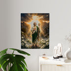Arte de pared acrílico de San Judas Tadeo, decoración religiosa católica para el hogar, disponible en 11"x14" y 16"x20", envío incluido