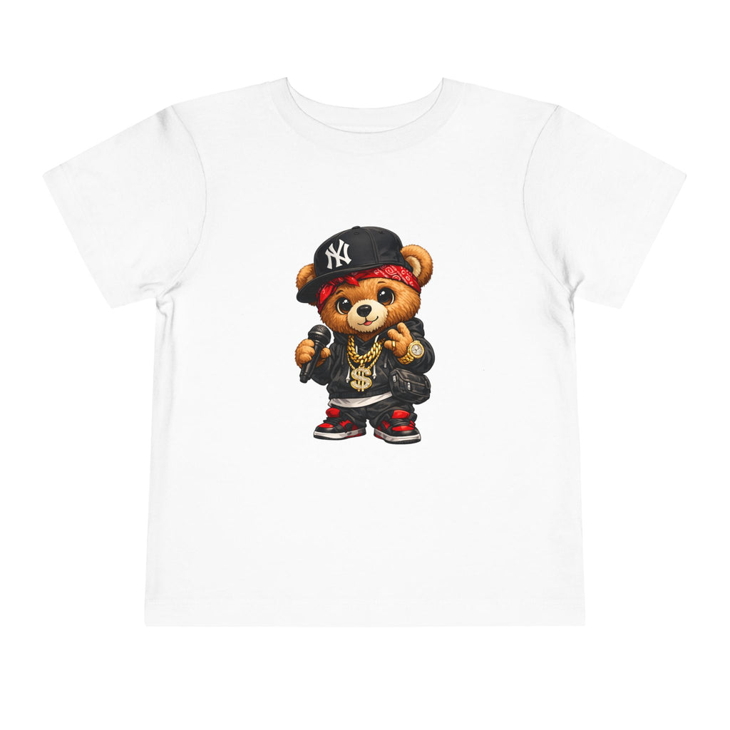 Hip Hop Teddy Toddler Tee — Cute Rapper Bear Graphic Shirt