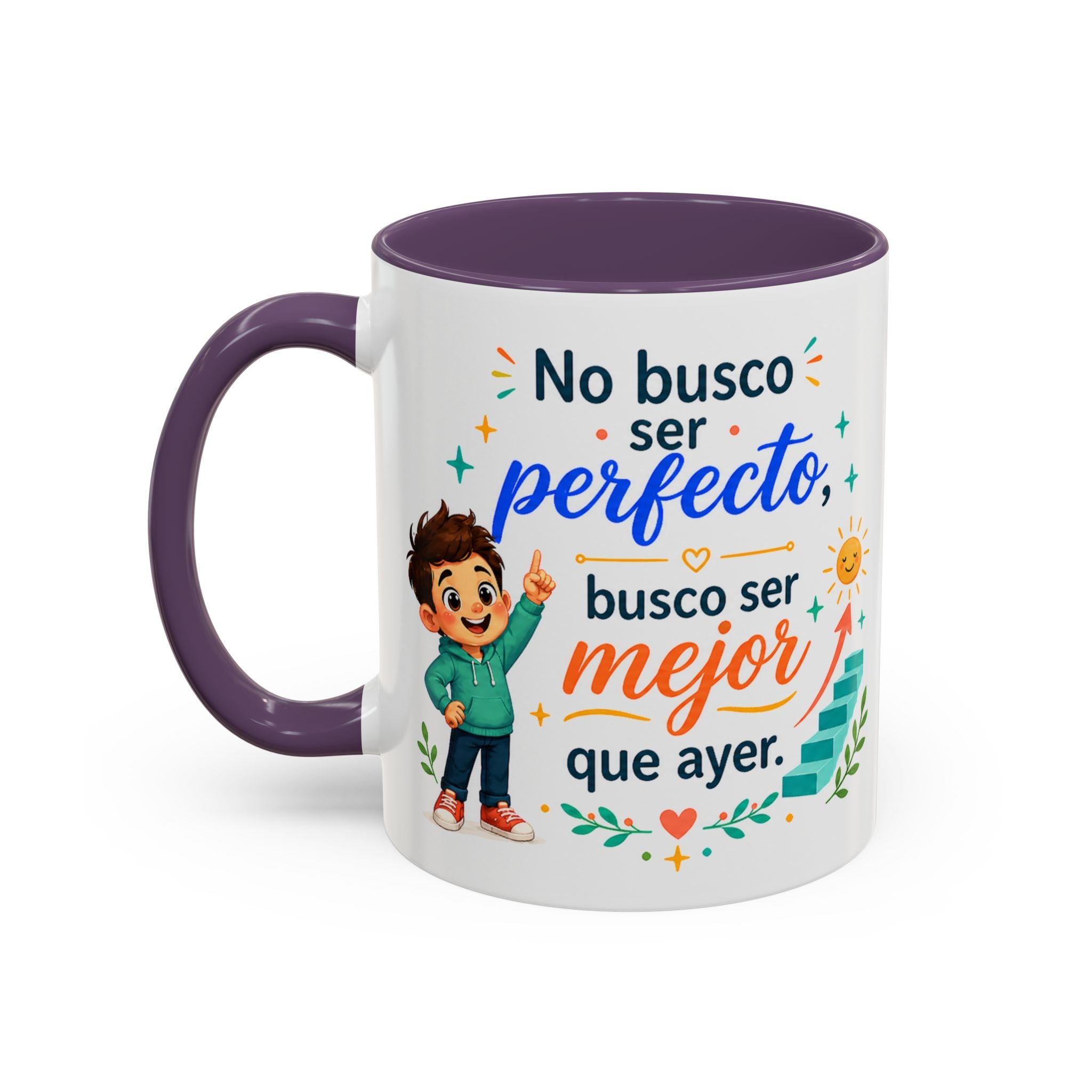 Inspirational Ceramic Mug for Boys — “I’m Not Looking to Be Perfect, I’m Looking to Be Better Than Yesterday,” Motivational Mug Available in 11 oz and 15 oz, Multiple Colors, Gift for Men, Boys, and...