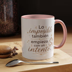 Taza de Cerámica Inspiradora — "Incluso lo imposible comienza con un intento", Taza Motivacional Disponible en 11 oz y 15 oz, Disponible en Múltiples Colores, Regalo Ideal para Emprendedores, Estudiantes y...