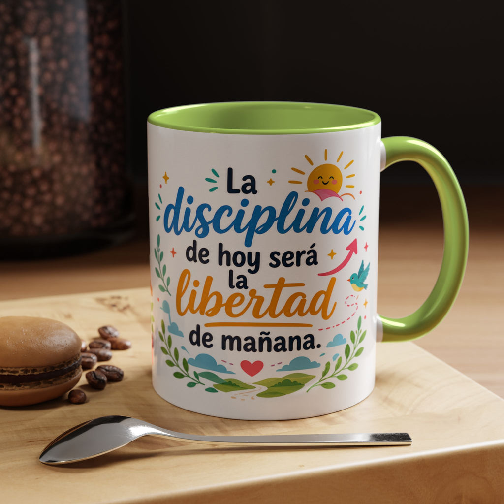 Inspirational Ceramic Mug — “The Discipline of Today Will Be the Freedom of Tomorrow,” Motivational Coffee Cup Available in 11 oz and 15 oz, Ideal Gift for Students, Teachers and Office Desks,...