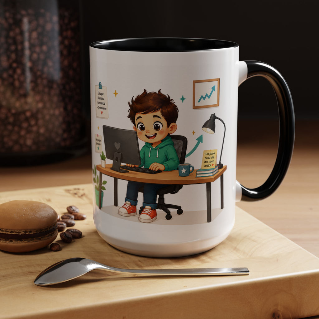 Taza de cerámica inspiradora para niños — "No busco ser perfecto, busco ser mejor que ayer", taza motivacional disponible en 11 y 15 oz, varios colores, regalo para hombres, niños y...