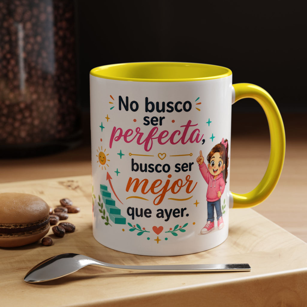 Taza de cerámica inspiradora para niñas — Taza con cita motivadora "Mejor que ayer", disponible en 11 oz y 15 oz, varios colores, regalo para mujeres y estudiantes, envío incluido