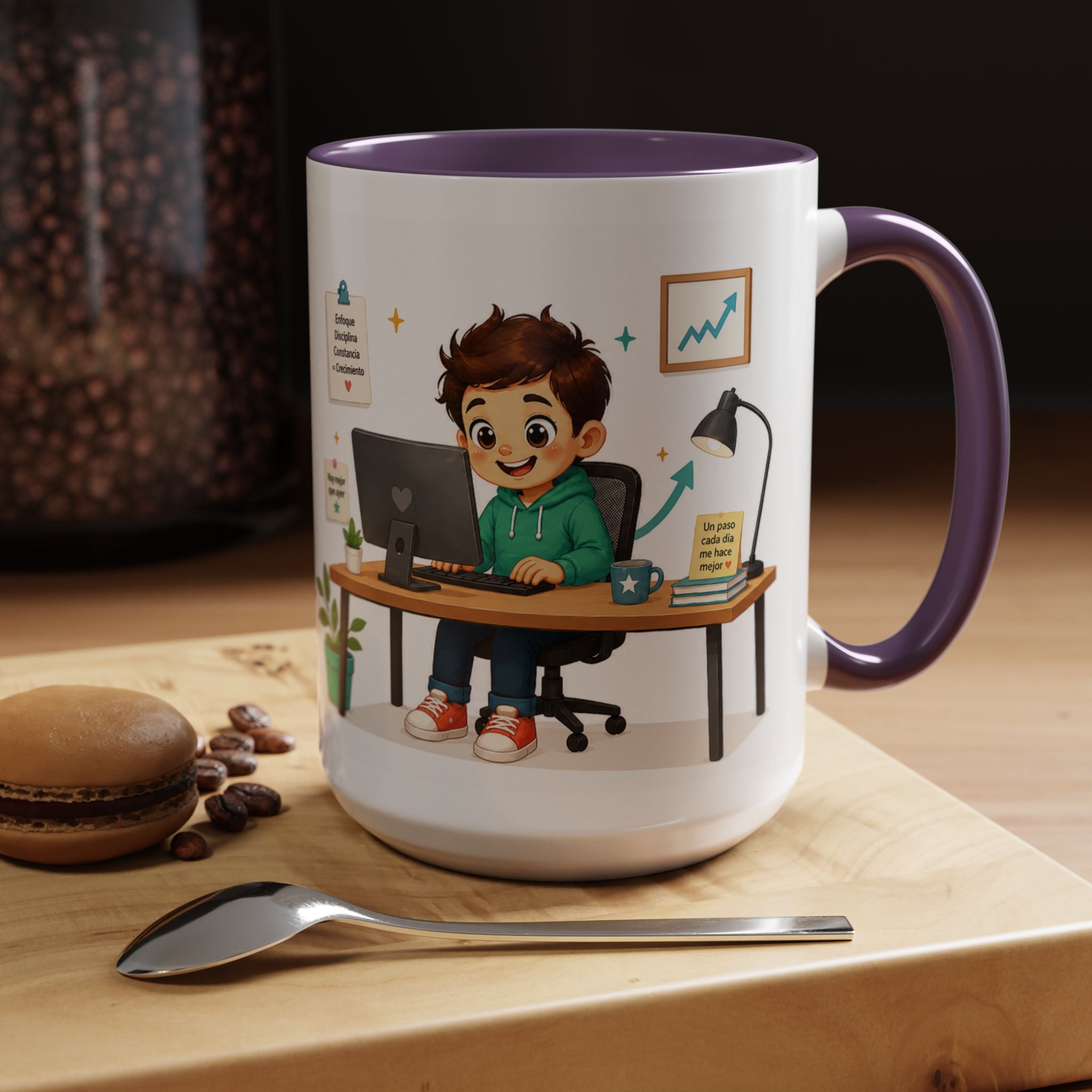 Taza de cerámica inspiradora para niños — "No busco ser perfecto, busco ser mejor que ayer", taza motivacional disponible en 11 y 15 oz, varios colores, regalo para hombres, niños y...