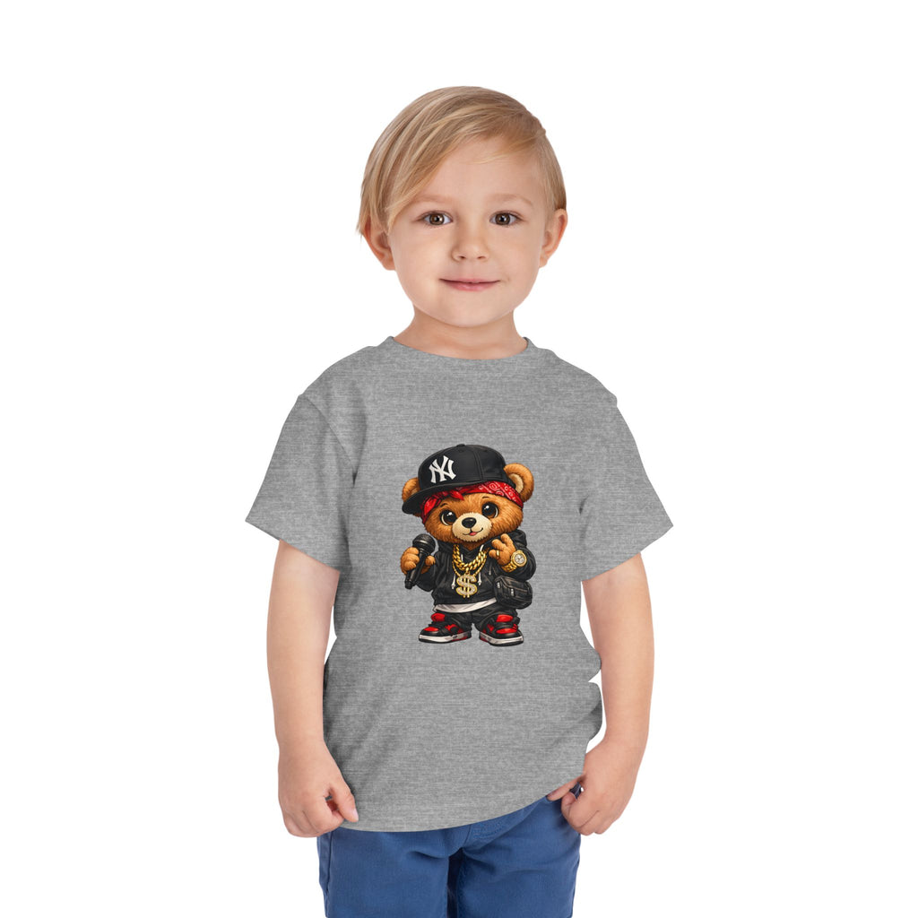 Hip Hop Teddy Toddler Tee — Cute Rapper Bear Graphic Shirt