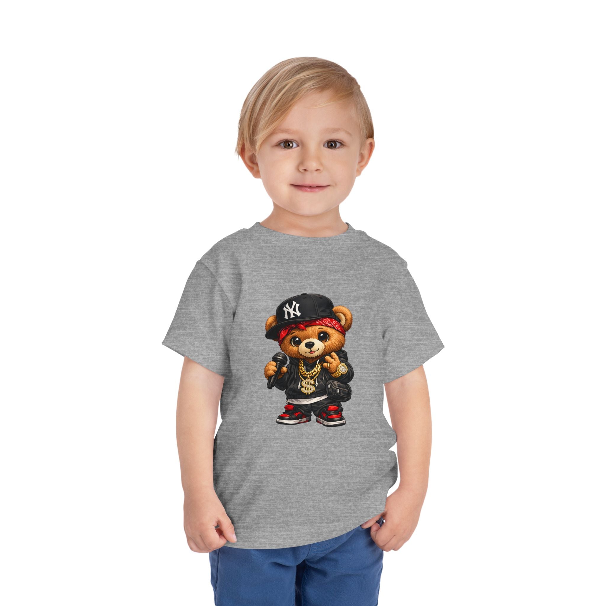 Hip Hop Teddy Toddler Tee — Cute Rapper Bear Graphic Shirt