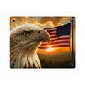 Patriotic Bald Eagle Acrylic Wall Art Panel — American Flag Decorative Art, Silver Mounting Buttons with Floating Effect, Available in 14"x11" and 20"x16", Shipping Included in the Price
